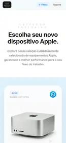 Site para especialista em tecnologia visto no celular